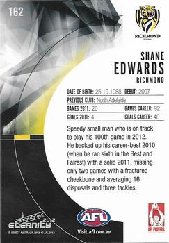 2012 Select AFL Eternity #162 Shane Edwards Back